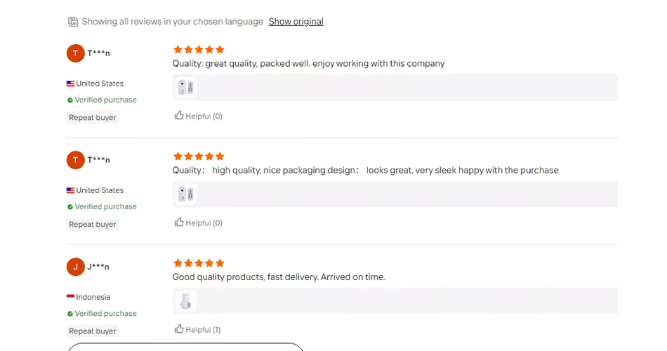 Customer review from Aipulan smart socket client - 5 star rating
